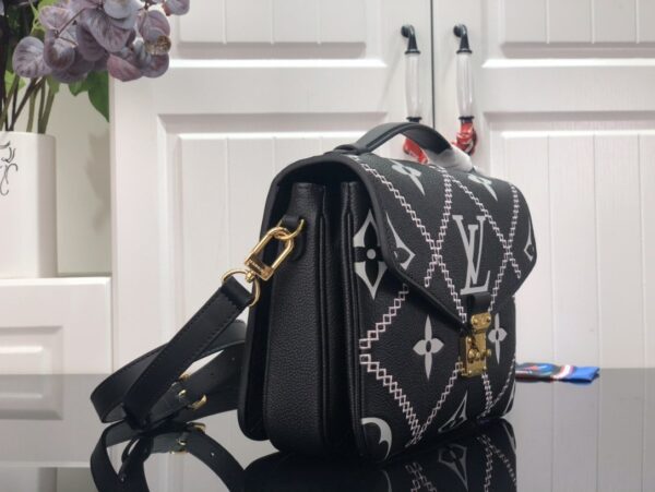 1:1 Replica Louis Vuitton LV Pochette Metis Monogram Empreinte Black Luxury Bag For Women M46028 - 9.8in/25cm