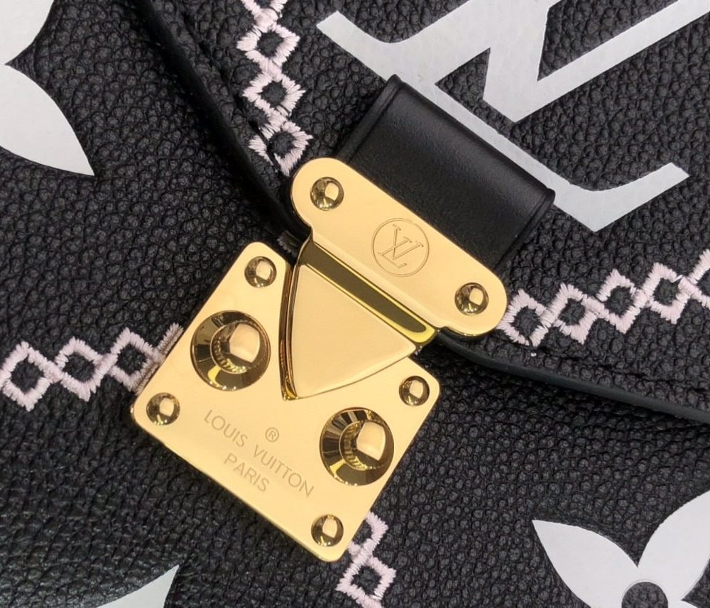 1:1 Replica Louis Vuitton LV Pochette Metis Monogram Empreinte Black Luxury Bag For Women M46028 - 9.8in/25cm