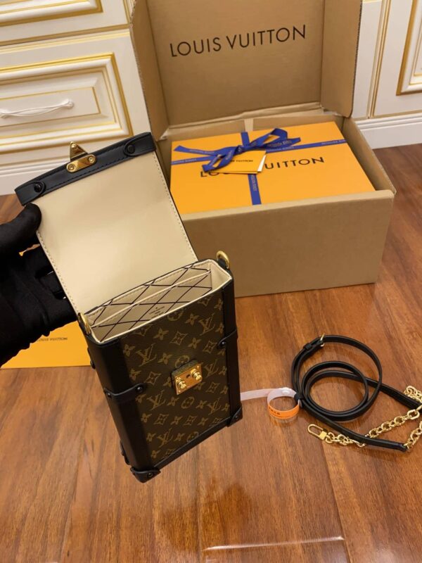 1:1 Replica Louis Vuitton LV Pochette Trunk Verticale Monogram Canvas Black Luxury Bag For Women M63913 - 6.9in/18cm
