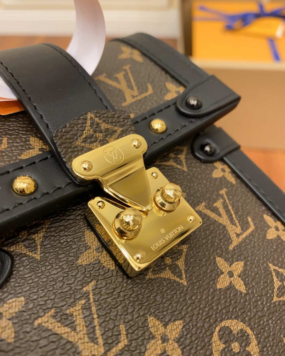 1:1 Replica Louis Vuitton LV Pochette Trunk Verticale Monogram Canvas Black Luxury Bag For Women M63913 - 6.9in/18cm