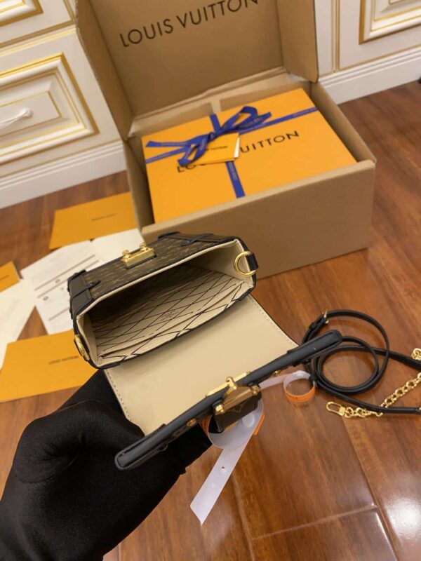 1:1 Replica Louis Vuitton LV Pochette Trunk Verticale Monogram Canvas Black Luxury Bag For Women M63913 - 6.9in/18cm