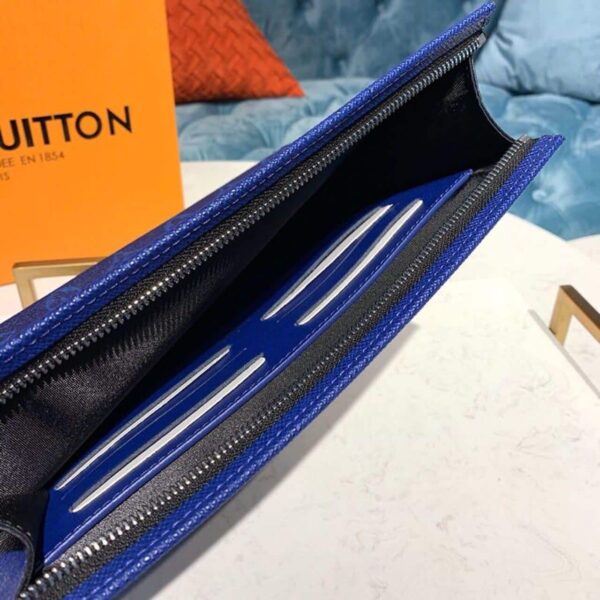 1:1 Replica Louis Vuitton LV Pochette Voyage MM Monogram Eclipse Canvas Pacific Blue Unique Bag For Men M30423 - 10.6in/27cm