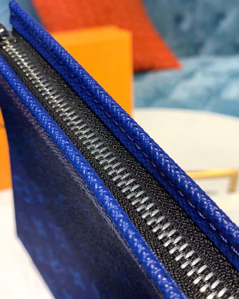 1:1 Replica Louis Vuitton LV Pochette Voyage MM Monogram Eclipse Canvas Pacific Blue Unique Bag For Men M30423 - 10.6in/27cm