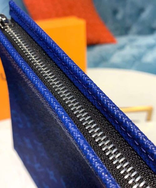 1:1 Replica Louis Vuitton LV Pochette Voyage MM Monogram Eclipse Canvas Pacific Blue Unique Bag For Men M30423 - 10.6in/27cm