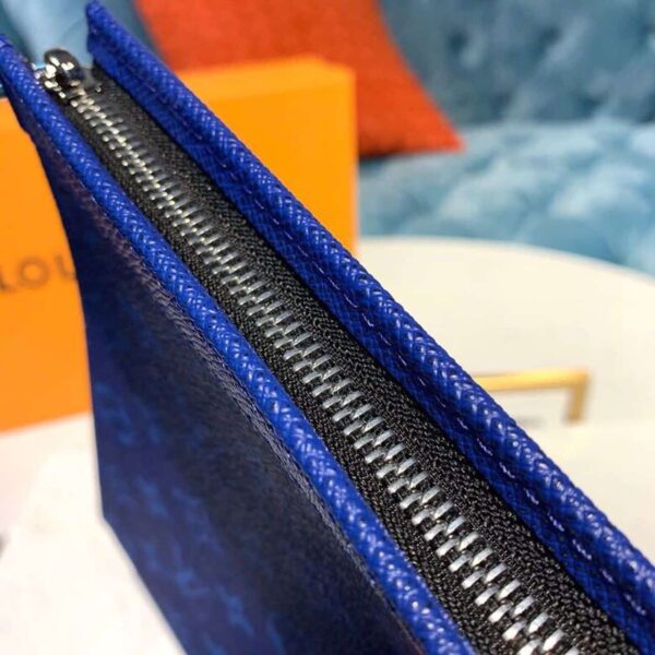1:1 Replica Louis Vuitton LV Pochette Voyage MM Monogram Eclipse Canvas Pacific Blue Unique Bag For Men M30423 - 10.6in/27cm