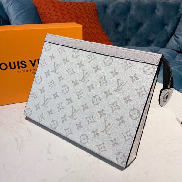 1:1 Replica Louis Vuitton LV Pochette Voyage MM Monogram Eclipse Canvas Sier Unique bag For Men - 10.6in/27cm