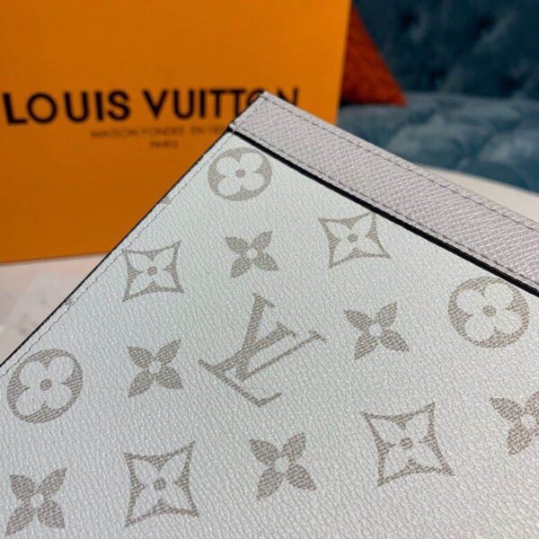 1:1 Replica Louis Vuitton LV Pochette Voyage MM Monogram Eclipse Canvas Sier Unique bag For Men - 10.6in/27cm