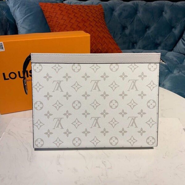 1:1 Replica Louis Vuitton LV Pochette Voyage MM Monogram Eclipse Canvas Sier Unique bag For Men - 10.6in/27cm