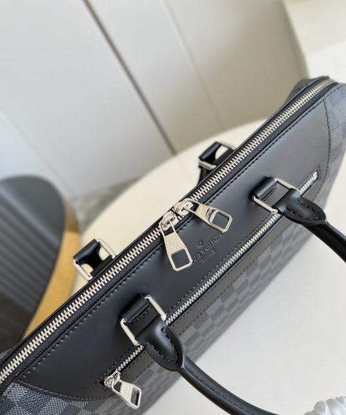 1:1 Replica Louis Vuitton LV Porte-Documents Jour Damier Graphite Canvas Unique Bag For Men N48260 - 14.6in/37cm