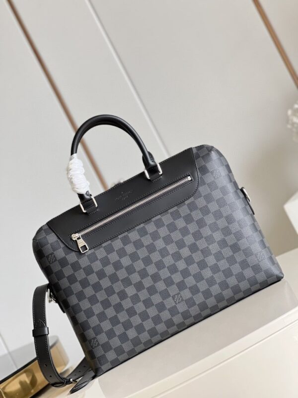 1:1 Replica Louis Vuitton LV Porte-Documents Jour Damier Graphite Canvas Unique Bag For Men N48260 - 14.6in/37cm