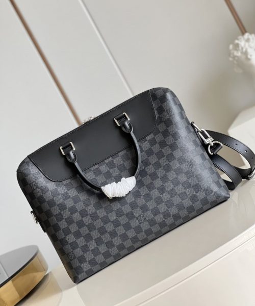 1:1 Replica Louis Vuitton LV Porte-Documents Jour Damier Graphite Canvas Unique Bag For Men N48260 - 14.6in/37cm