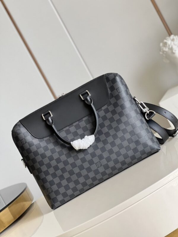 1:1 Replica Louis Vuitton LV Porte-Documents Jour Damier Graphite Canvas Unique Bag For Men N48260 - 14.6in/37cm