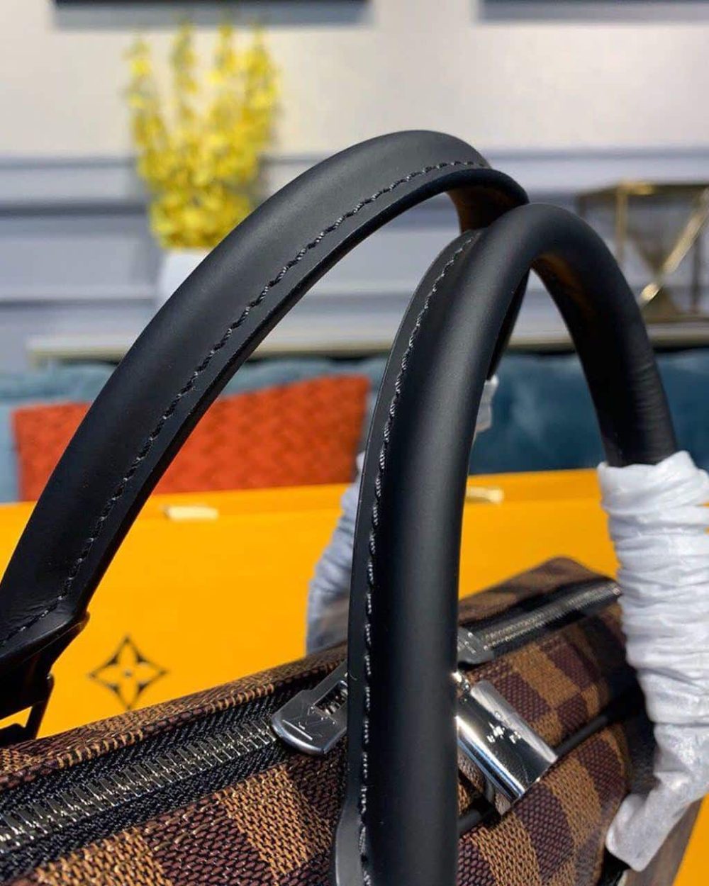 1:1 Replica Louis Vuitton LV Porte-Documents Voyage PM Damier Ebene Canvas Luxury Bag For Women N41466 - 14.6in/37cm