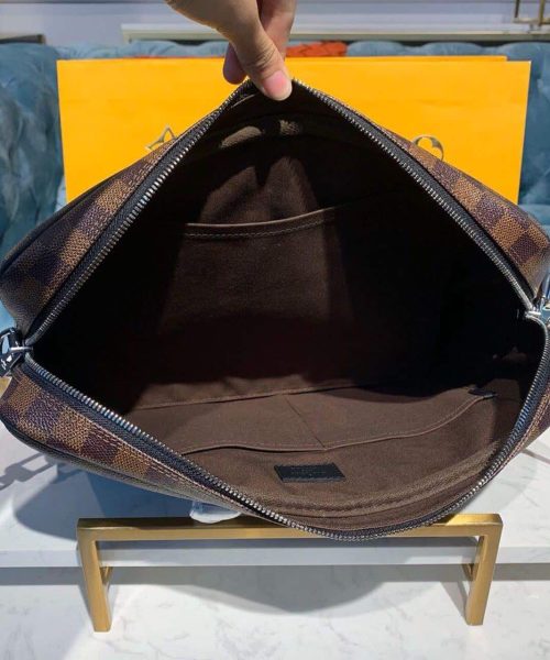 1:1 Replica Louis Vuitton LV Porte-Documents Voyage PM Damier Ebene Canvas Luxury Bag For Women N41466 - 14.6in/37cm