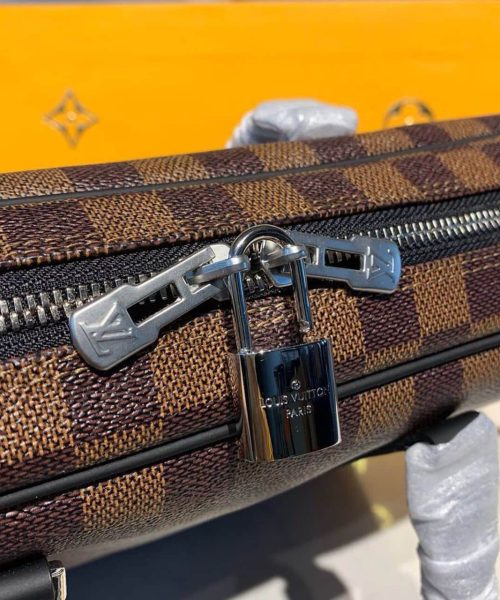 1:1 Replica Louis Vuitton LV Porte-Documents Voyage PM Damier Ebene Canvas Luxury Bag For Women N41466 - 14.6in/37cm