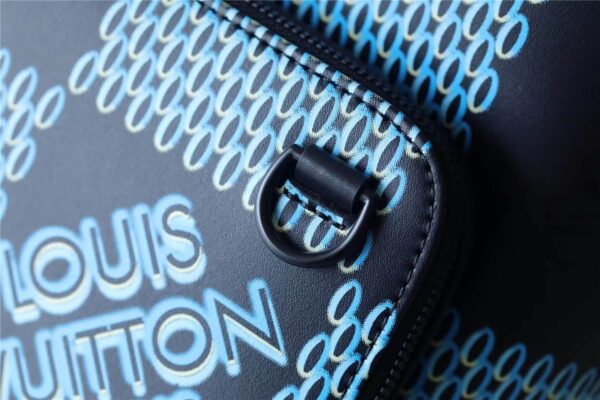 1:1 Replica Louis Vuitton LV Racer Damier Spray Blue Unique Bag For Men - 16in/41cm