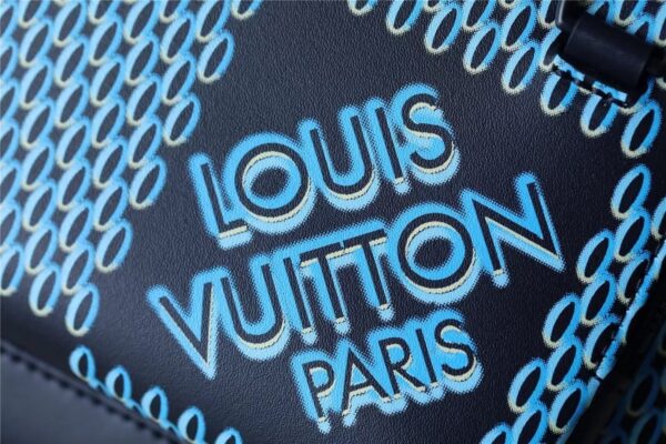 1:1 Replica Louis Vuitton LV Racer Damier Spray Blue Unique Bag For Men - 16in/41cm