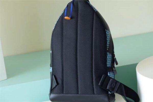 1:1 Replica Louis Vuitton LV Racer Damier Spray Blue Unique Bag For Men - 16in/41cm