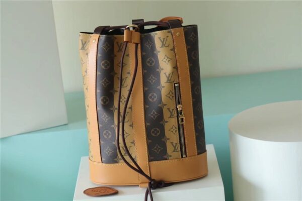 1:1 Replica Louis Vuitton LV Randonee Messenger Monogram Stripes Brown Unique Bag For Men M45968 - 10.4in/26cm
