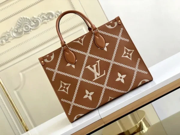 louis-vuitton-replica-onthego-mm-monogram-empreinte-arizona-brown-m46015