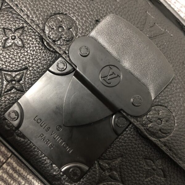 1:1 Replica Louis Vuitton LV S Lock Slingbag Monogram Taurillon Leather Bag Black Unique Bag For Men M58487 - 8.3in/21cm