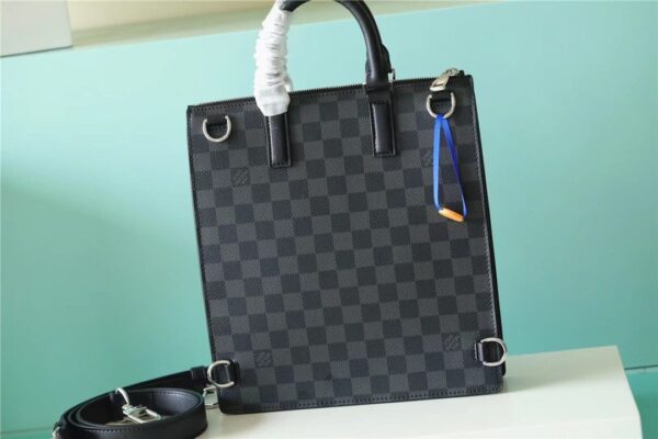 1:1 Replica Louis Vuitton LV Sac Plat Cross Damier Graphite Canvas Unique Bag For Men N45276 - 11.2in/28.5cm
