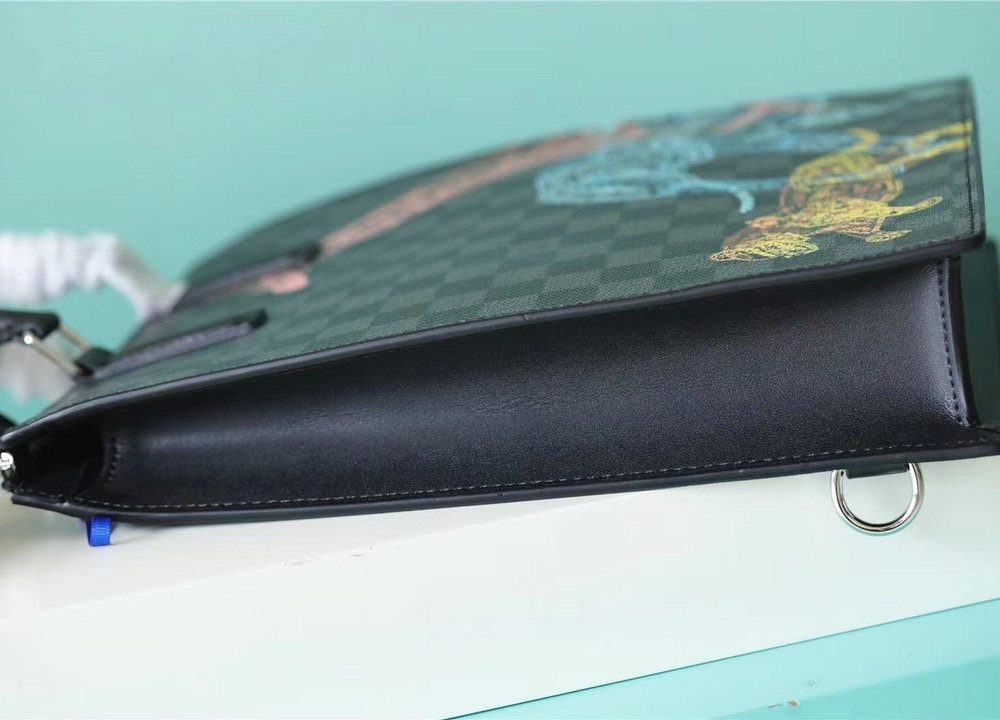 1:1 Replica Louis Vuitton LV Sac Plat Cross Damier Graphite Canvas Unique Bag For Men N45276 - 11.2in/28.5cm