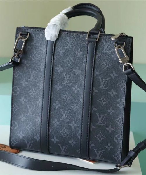 1:1 Replica Louis Vuitton LV Sac Plat Cross Monogram Eclipse Reverse Canvas Unique Bag For Men M59664 - 11.2in/28.5cm