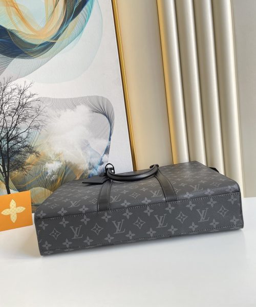 1:1 Replica Louis Vuitton LV Sac Plat Horizontal Zippe Monogram Eclipse Unique Bag For Men M45265 - 15.4in/39cm