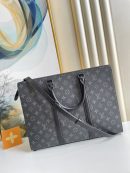 1:1 Replica Louis Vuitton LV Sac Plat Horizontal Zippe Monogram Eclipse Unique Bag For Men M45265 - 15.4in/39cm