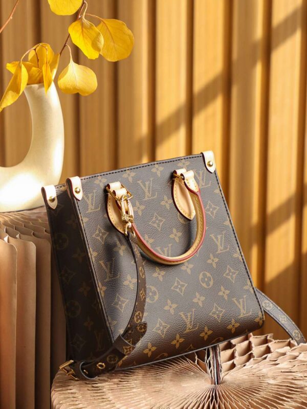 1:1 Replica Louis Vuitton LV Sac Plat PM Monogram Canvas Brown Luxury Bag For Women M45847 - 32cm / 12.6in