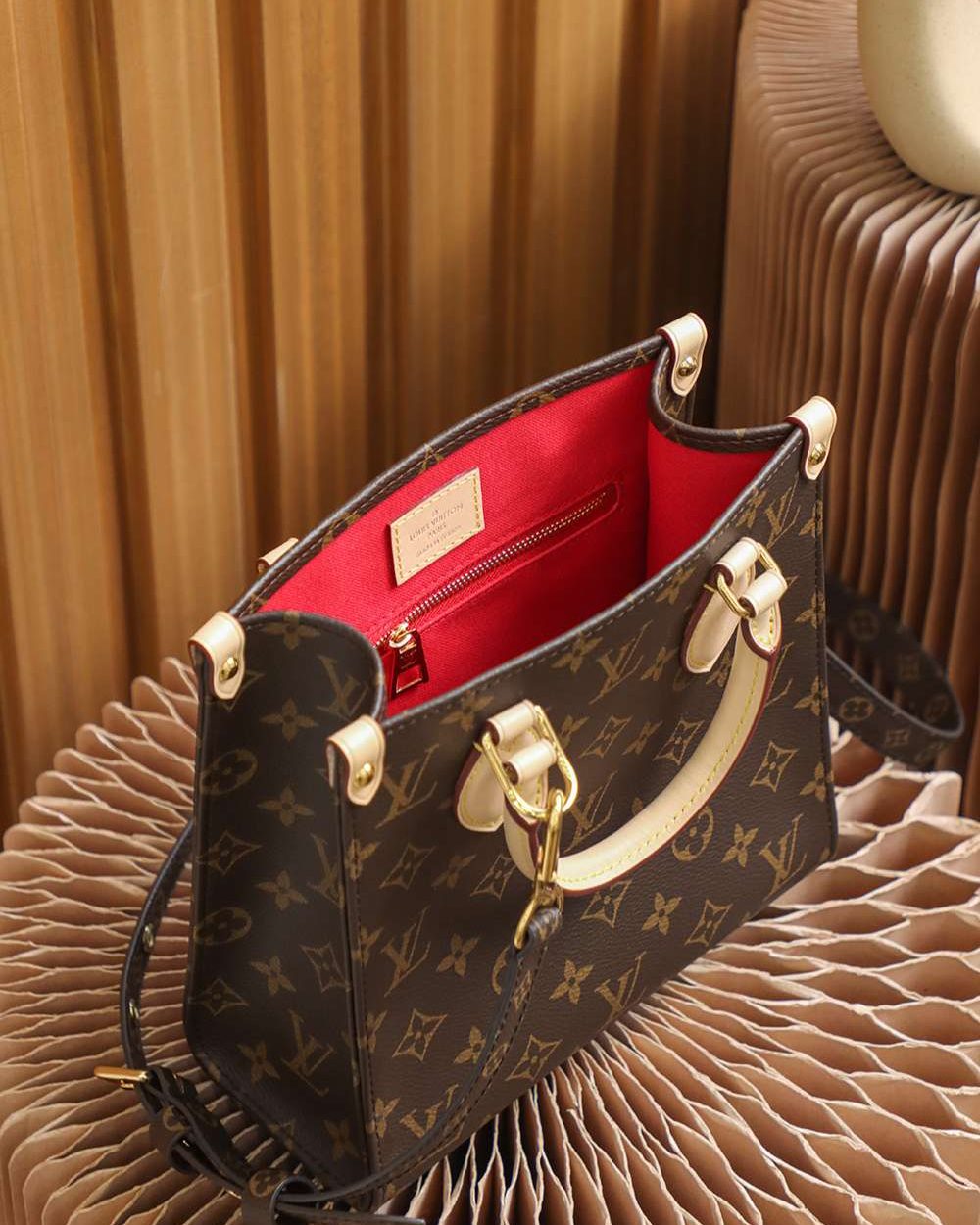 1:1 Replica Louis Vuitton LV Sac Plat PM Monogram Canvas Brown Luxury Bag For Women M45847 - 32cm / 12.6in