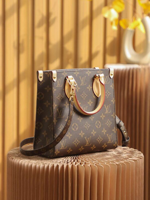1:1 Replica Louis Vuitton LV Sac Plat PM Monogram Canvas Brown Luxury Bag For Women M45847 - 32cm / 12.6in
