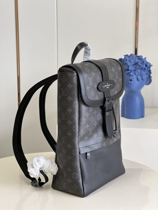 1:1 Replica Louis Vuitton LV Saumur Backpack Monogram Eclipse Canvas Unique Bag For Men M45913 - 42cm