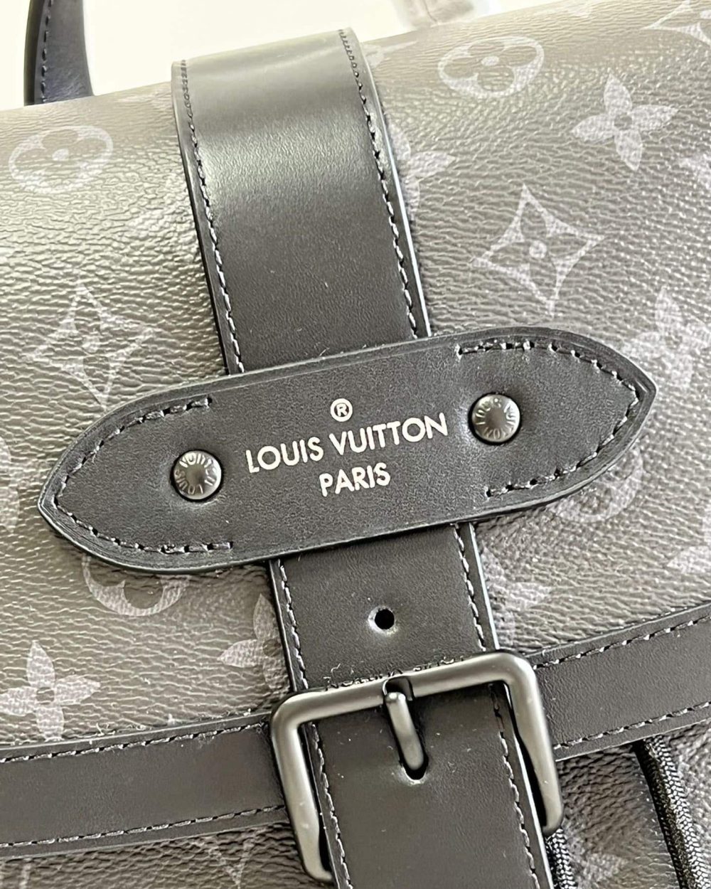1:1 Replica Louis Vuitton LV Saumur Backpack Monogram Eclipse Canvas Unique Bag For Men M45913 - 42cm