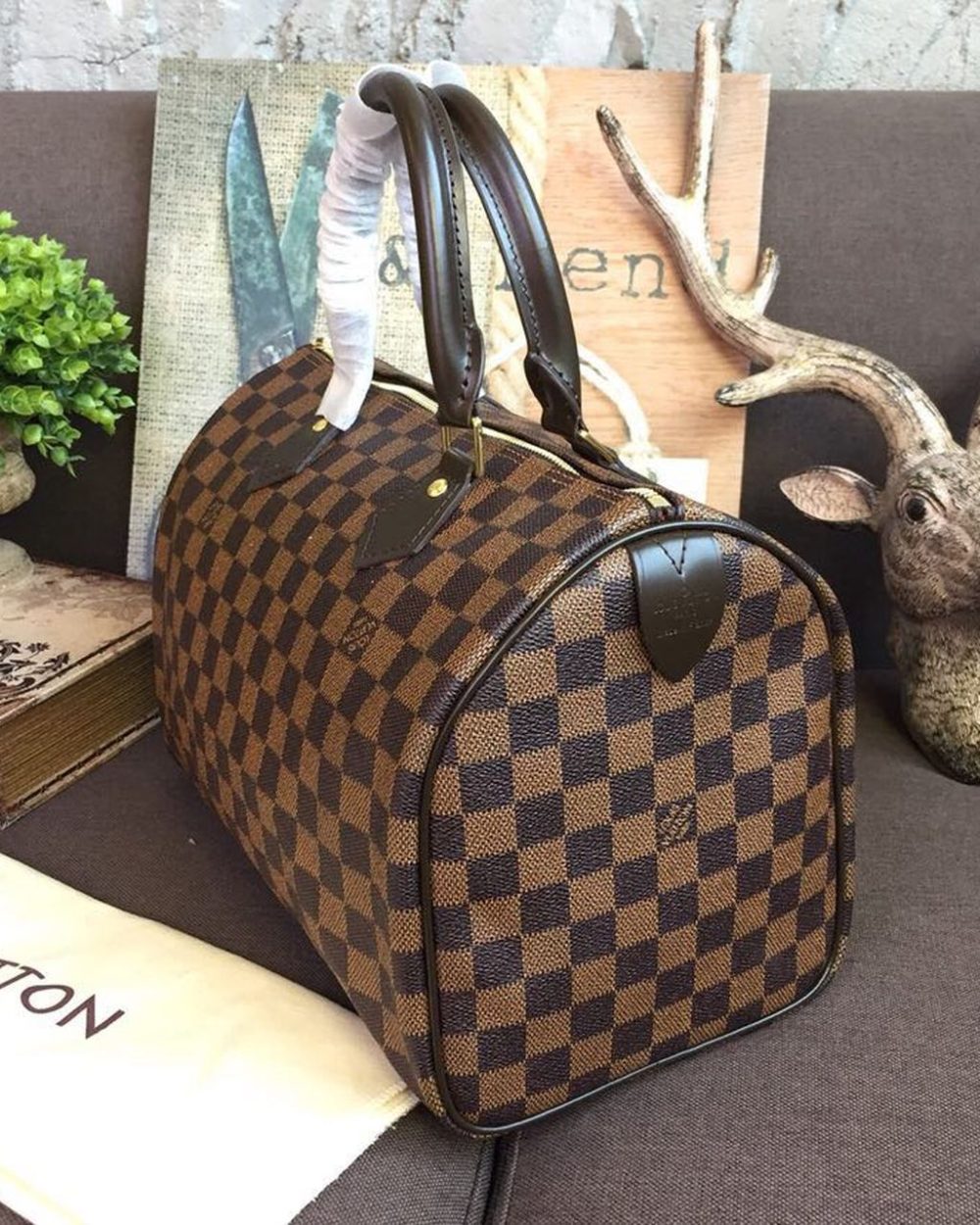 1:1 Replica Louis Vuitton LV Speedy 30 Damier Ebene Canvas Luxury Bag For Women N41364 - 11.8in/30cm