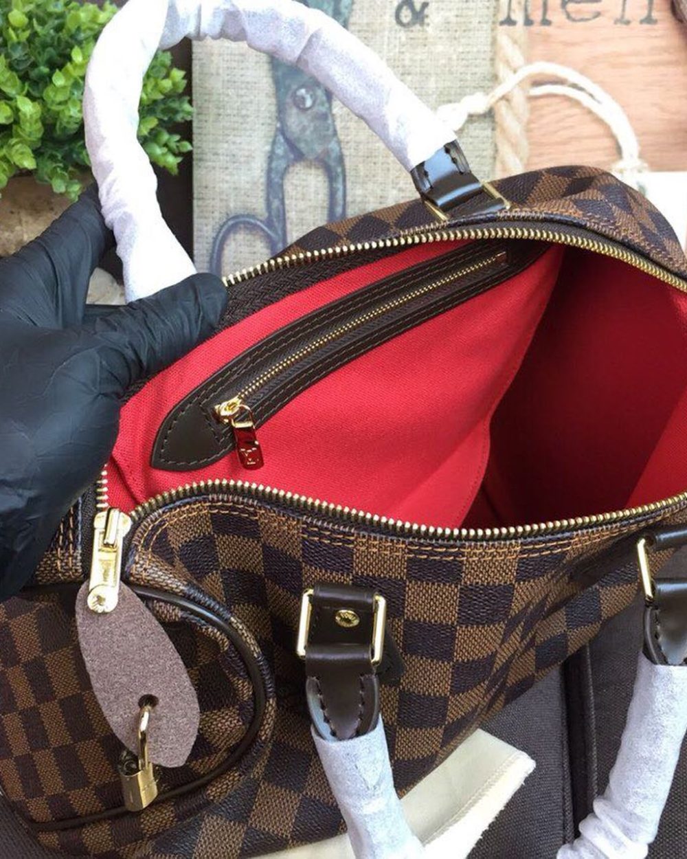 1:1 Replica Louis Vuitton LV Speedy 30 Damier Ebene Canvas Luxury Bag For Women N41364 - 11.8in/30cm