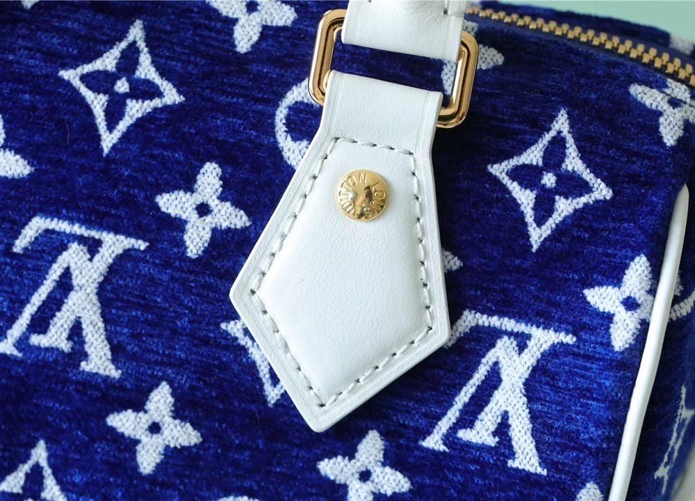 1:1 Replica Louis Vuitton LV Speedy Bandouliere 20 Monogram Blue Luxury Bag For Women M20751 - 20.5cm/8.1in