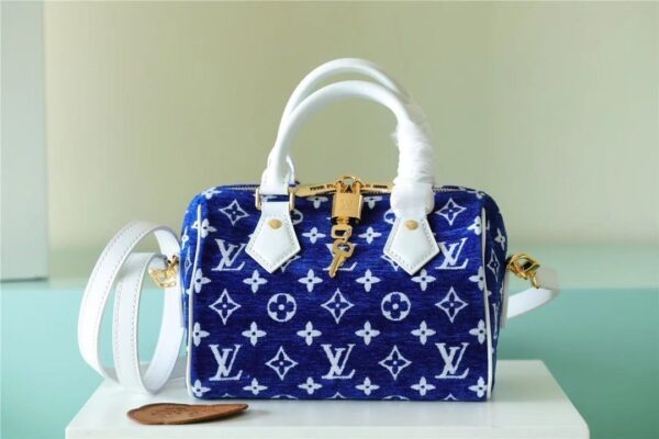 1:1 Replica Louis Vuitton LV Speedy Bandouliere 20 Monogram Blue Luxury Bag For Women M20751 - 20.5cm/8.1in