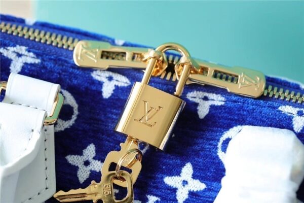 1:1 Replica Louis Vuitton LV Speedy Bandouliere 20 Monogram Blue Luxury Bag For Women M20751 - 20.5cm/8.1in