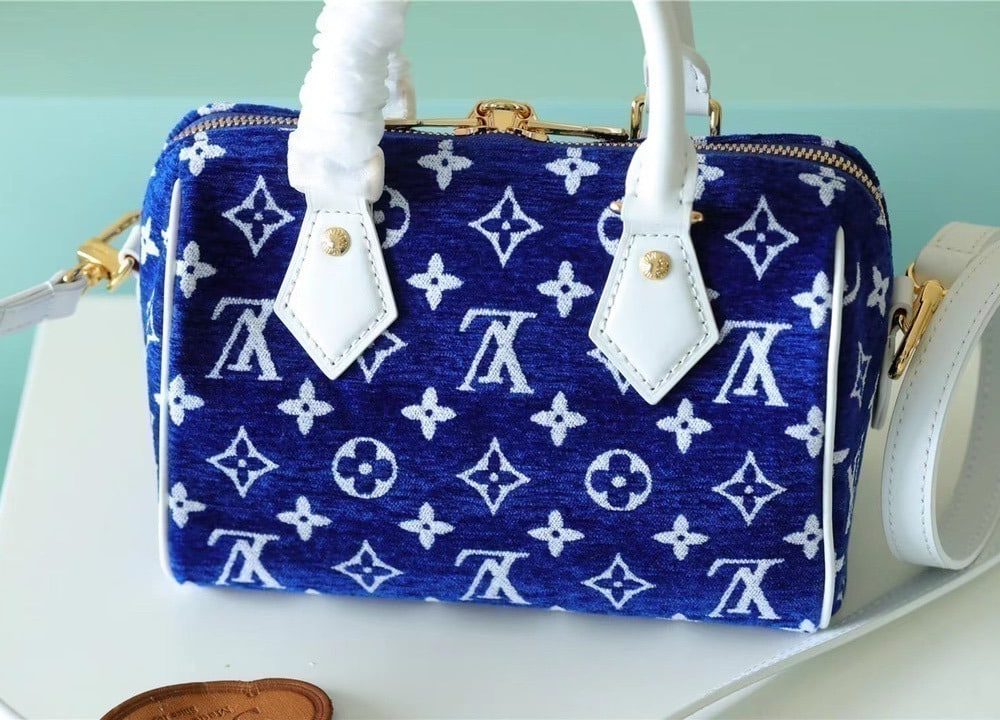 1:1 Replica Louis Vuitton LV Speedy Bandouliere 20 Monogram Blue Luxury Bag For Women M20751 - 20.5cm/8.1in