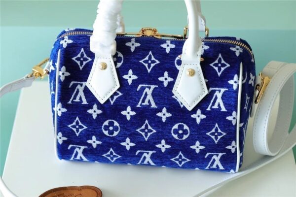 1:1 Replica Louis Vuitton LV Speedy Bandouliere 20 Monogram Blue Luxury Bag For Women M20751 - 20.5cm/8.1in