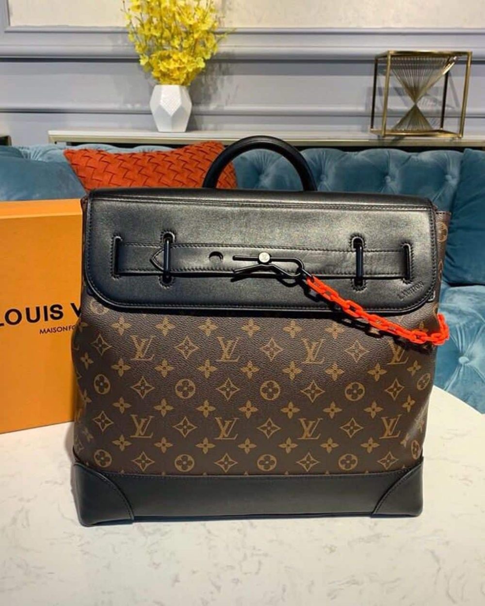 1:1 Replica Louis Vuitton LV Steamer PM Monogram Solar Ray Canvas Unique Bag For Men M44473 - 13.8in/35cm