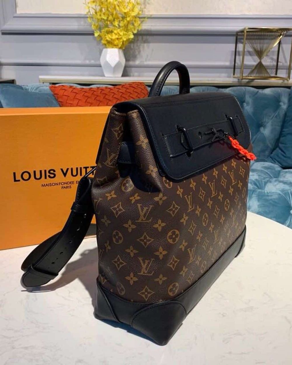1:1 Replica Louis Vuitton LV Steamer PM Monogram Solar Ray Canvas Unique Bag For Men M44473 - 13.8in/35cm