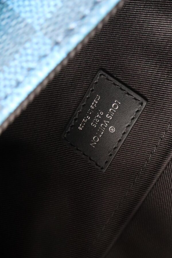 1:1 Replica Louis Vuitton LV Studio Messenger Damier Graphite Blue Unique Bag For Men N50026 - 9.3in/25.3cm