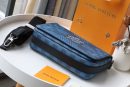 1:1 Replica Louis Vuitton LV Studio Messenger Damier Graphite Blue Unique Bag For Men N50026 - 9.3in/25.3cm