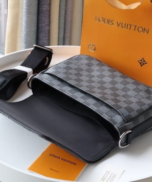1:1 Replica Louis Vuitton LV Studio Messenger Damier Graphite Gray Unique Bag For Men N50013 - 9.3in/25.3cm