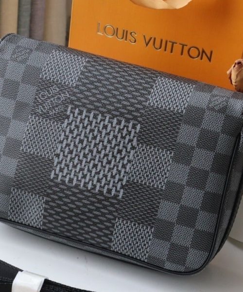 1:1 Replica Louis Vuitton LV Studio Messenger Damier Graphite Gray Unique Bag For Men N50013 - 9.3in/25.3cm