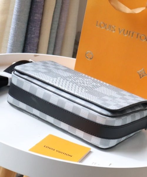 1:1 Replica Louis Vuitton LV Studio Messenger Damier Graphite Plaster Unique Bag For Men N50014 - 9.3in/25.3cm