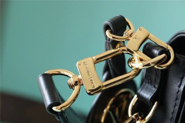 1:1 Replica Louis Vuitton LV Swing Black Leather Luxury Bag For Women M20393 - 24cm/9.4in